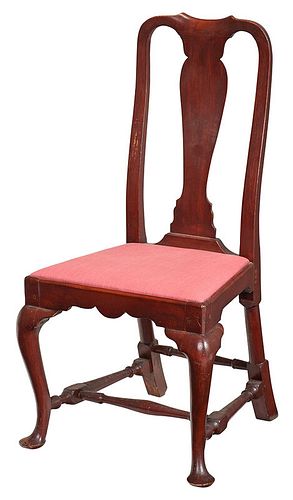 New England Queen Anne Red Painted Side Chair