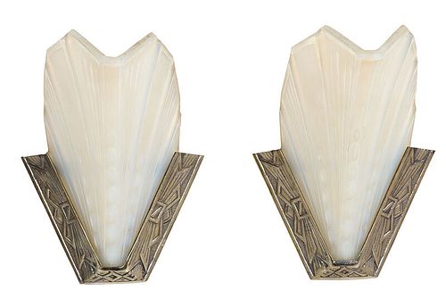 Pair of Signed Art Deco Wall Sconces