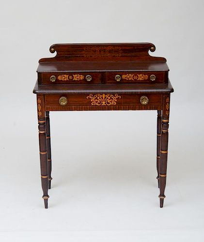 LATE FEDERAL FAUX-GRAINED WRITING TABLE