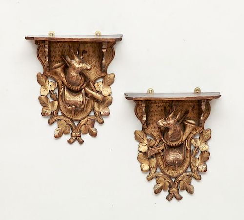 PAIR OF VICTORIAN GILTWOOD BRACKETS