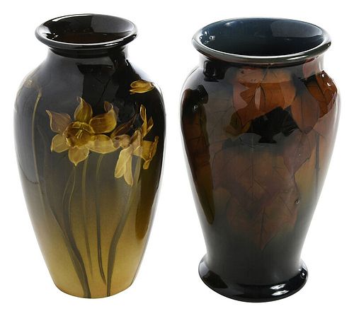 Two Rookwood Vases, Shirayamadani and Wareham