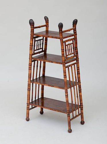 BAMBOO AND OAK FOUR-TIERED ÉTAGÈRE