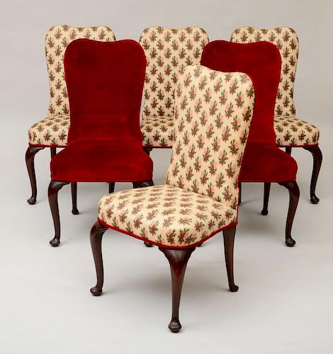 SIX QUEEN ANNE STYLE MAHOGANY DINING CHAIRS