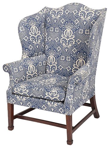American Chippendale Mahogany Wing Chair