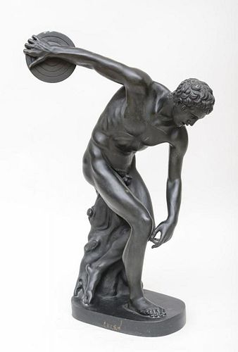 BRONZE MODEL OF THE DISCUS THROWER DISCOBOLUS, AFTER MYRON