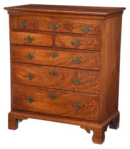 American Chippendale Walnut Tall Chest