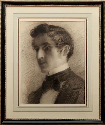 20TH CENTURY SCHOOL: PORTRAIT OF A MAN IN A BOW TIE; AND PORTRAIT OF A MAN