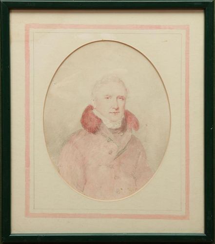 AMERICAN SCHOOL: PORTRAIT OF A MAN IN A FUR COLLAR; GENTLEMAN WITH A BEARD; AND PROFILE OF A GENTLEMAN