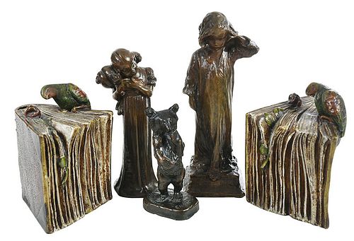 Five Bronze Sculptures/Bookends