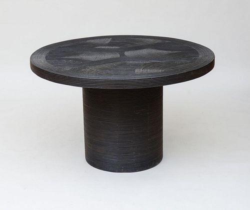 BLACK PAINTED REED CENTER TABLE