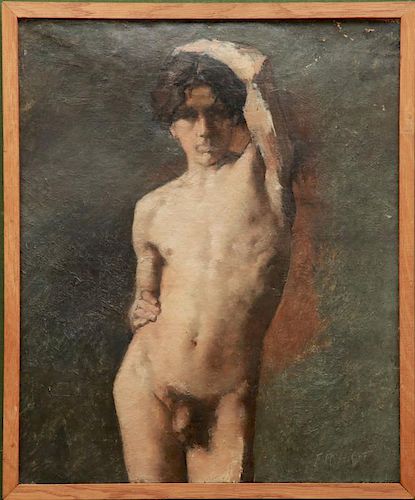 20TH CENTURY SCHOOL: SEATED MALE NUDE; AND STANDING MALE NUDE