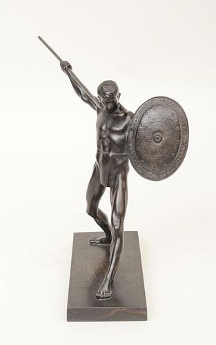 BRONZE MODEL OF A GLADIATOR, SIGNED P. THIERMANN