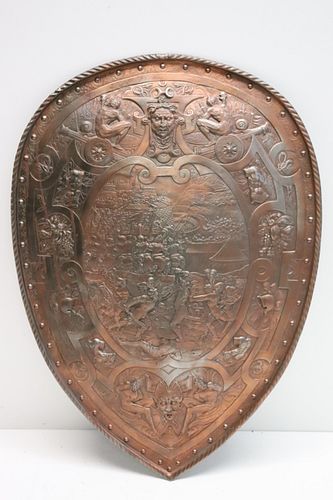 Victorian Metal Shield In The Renaissance Manner