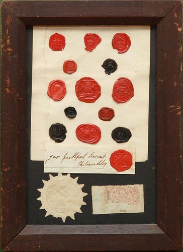 GROUP OF FRAMED SEALS FROM THE MARQUIS OF CHOLMONDELEY 1749-1827 TO GEORGE III