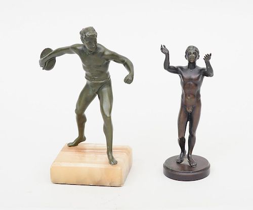 PATINATED-BRONZE MODEL OF THE DISCUS THROWER