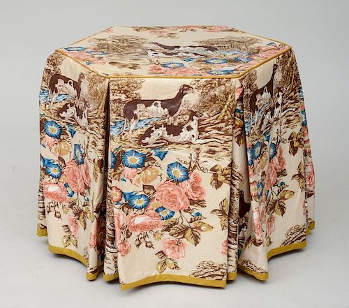 CHINTZ-COVERED TABLE