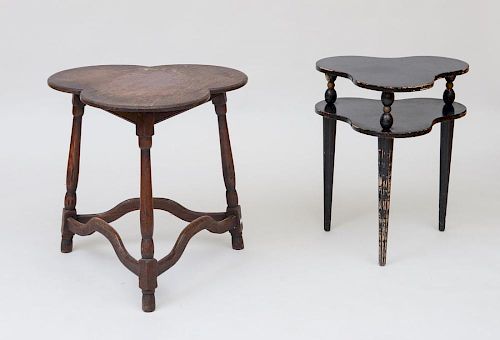 GROUP OF THREE TREFOIL-SHAPED SIDE TABLES