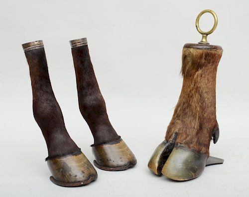 PAIR OF SILVER-PLATED HORSE HOOVES