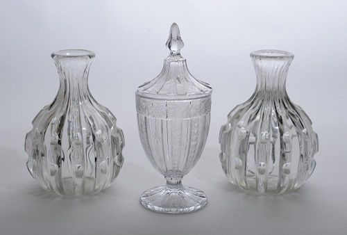 PAIR OF CONTINENTAL GLASS WATER JUGS