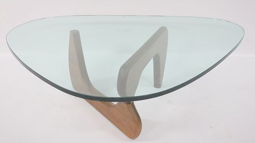 Vintage Signed Noguchi Glass Top Coffee Table