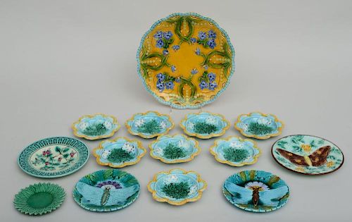MISCELLANEOUS GROUP OF CONTINENTAL MAJOLICA PLATES