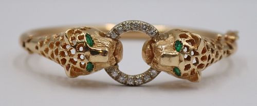JEWELRY. Cartier STYLE 14kt Gold Diamond & Emerald