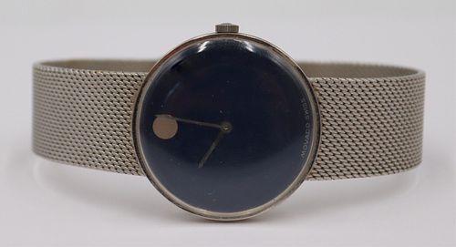 JEWELRY. Vintage Movado 14kt White Gold Watch.