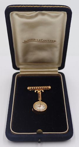 JEWELRY. 18kt Jaeger Le Coultre Pin/Brooch Watch.