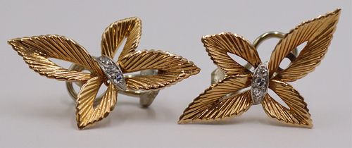 JEWELRY. Pair of Gubelin 18kt Gold and Diamond