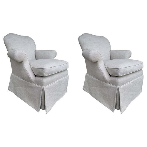 Pair of Upholstered Armchairs by J. Robert Scott