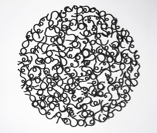 John Bisbee, Am. b. 1965, Large Circle, 2009, Hammered and welded steel nails