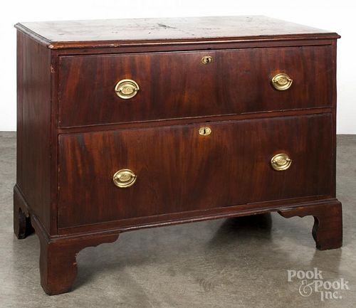 George III mahogany chest on chest base, ca. 1770, 33'' h., 42 1/4'' w.