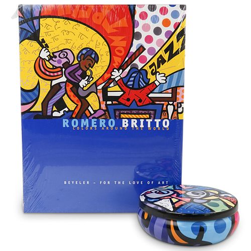 (2 Pc) Romero Britto Art Book / Jewelry Box Set