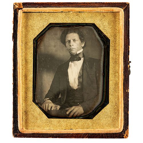 [LIBERIA] -- [ROBERTS, Joseph Jenkins (1809-1876)]. Sixth plate daguerreotype of Joseph Jenkins Roberts, the first and seventh president of Liberia. N