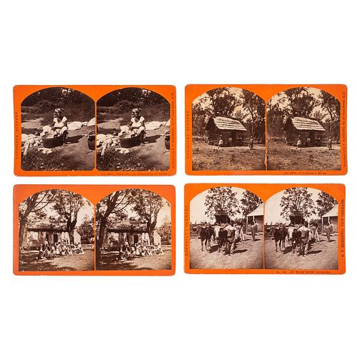 [STEREOVIEWS] -- [RECONSTRUCTION]. BLESSING, S.T., photographer. Group of 16 Louisiana stereoviews depicting African American life on sugar and cotton