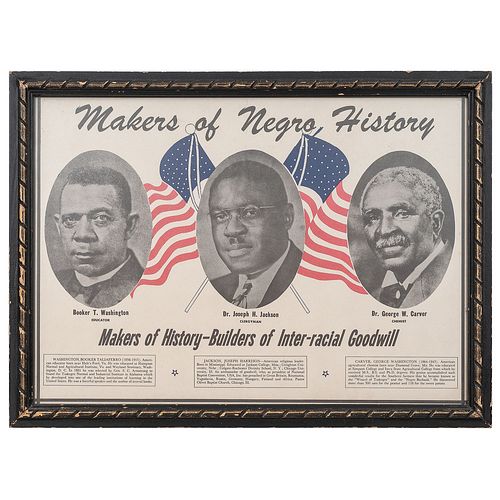 [WASHINGTON, Booker T., George W. CARVER, and Joseph H. JACKSON] Makers of Negro History print. 