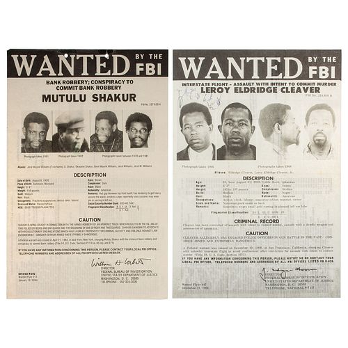 [CLEAVER, Leroy Eldridge] Wanted by the FBI: Interstate FLight - Assault with Intent to Commit Murder: Leroy Eldridge Cleaver. Washington DC: Federal 