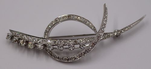 JEWELRY. 14kt Gold and Diamond Brooch.