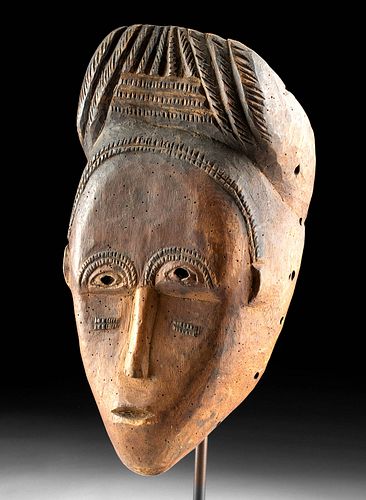 Early 20th C. African Baule Wood Mask