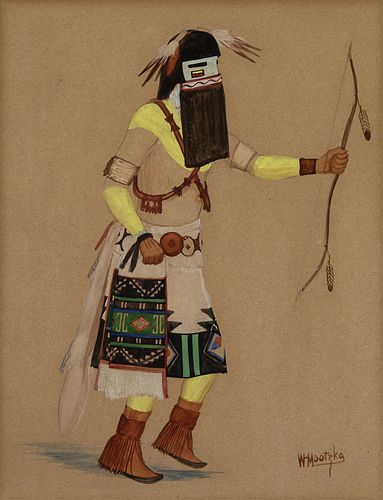 A Group of Three Hopi Kachina Dancer Drawings