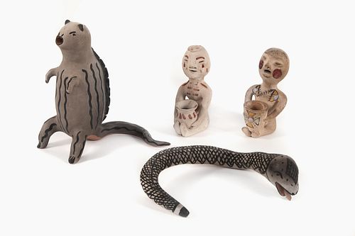 A Group of Four Figural Pottery Items, 20th Century