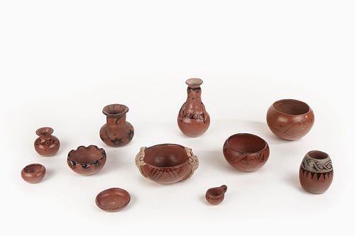 A Group of Eleven Maricopa Pottery Items, ca. 1930-1960