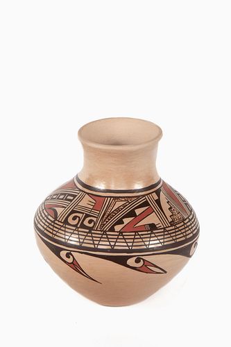 Hopi-Tewa, Roberta Youvina Silas, Small Polychrome Storage Jar