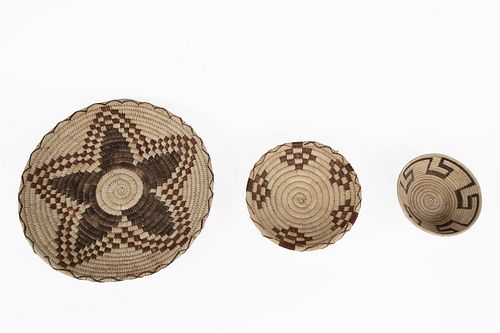 A Group of Three Tohono O'odham [Papago] Baskets, ca. 1950