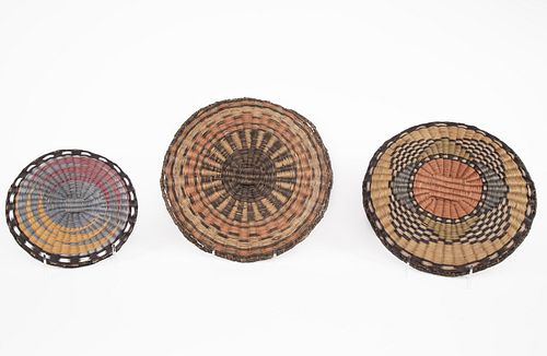 A Group of Three Hopi Wicker Plaques, ca. 1920-1940