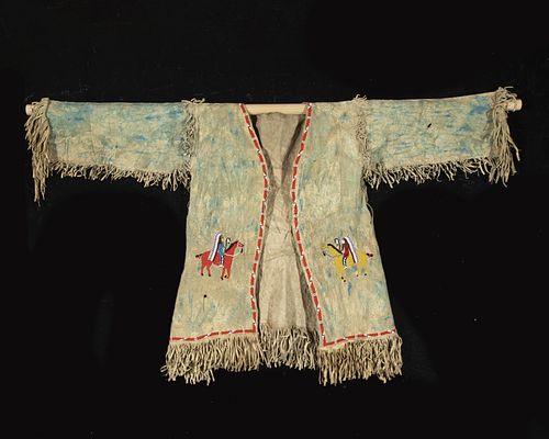 A Sioux Beaded Hide Pictorial Scout Jacket, ca. 1930