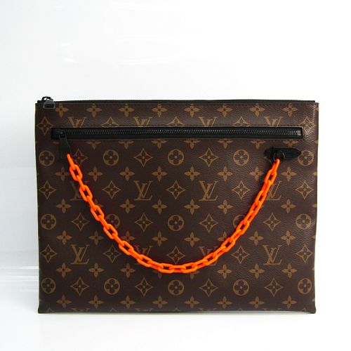 Louis Vuitton Monogram Pochette A4 M44484 Men's Clutch Bag Monogram,Orange