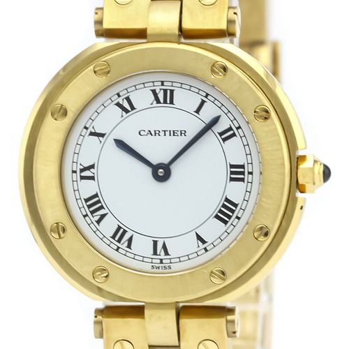 Cartier Santos Round Quartz Yellow Gold (18K) Women's Dress Watch