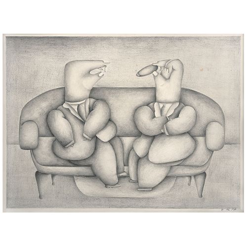 NOÉ KATZ, Puros, Signed and dated 83, Graphite pencil on paper, 16.1 x 21.6" (41 x 55 cm)