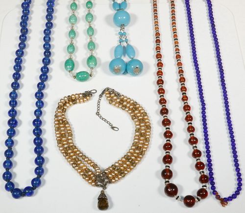 (6) BEADED NECKLACES